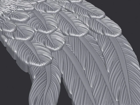 Angel Wings Bas Relief 3D Print Model
