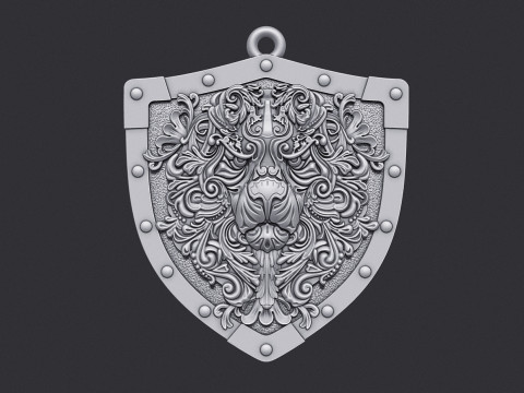 Decorative Lion Head Pendant 3D Print Model