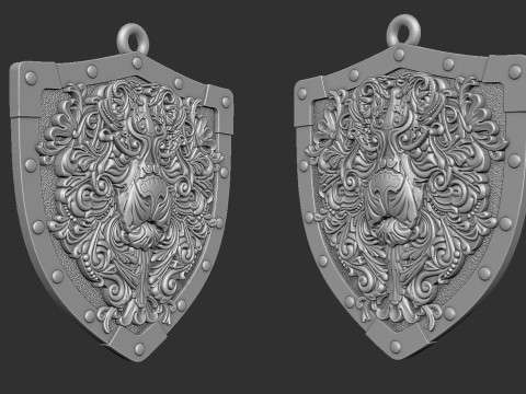 Decorative Lion Head Pendant Model Cetak 3D