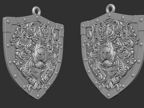 Decorative Lion Head Pendant 3D Print Model