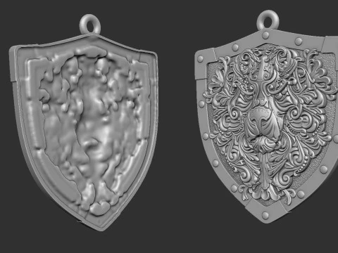 Decorative Lion Head Pendant 3D Print Model