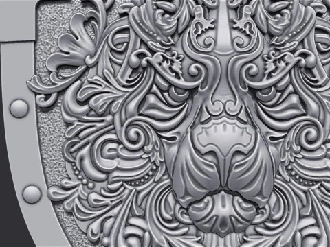 Decorative Lion Head Pendant 3D Print Model