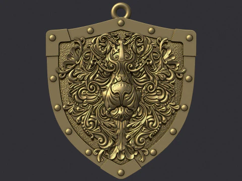 Decorative Lion Head Pendant 3D Print Model