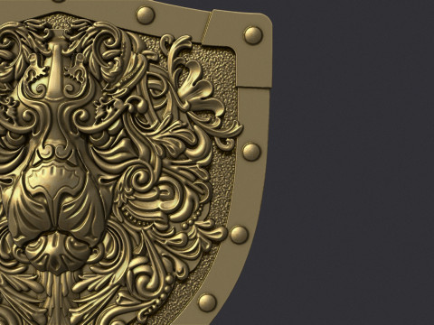 Decorative Lion Head Pendant Model Cetak 3D