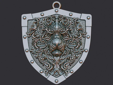 Decorative Lion Head Pendant 3D Print Model