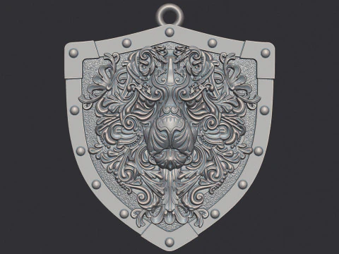 Decorative Lion Head Pendant 3D Print Model