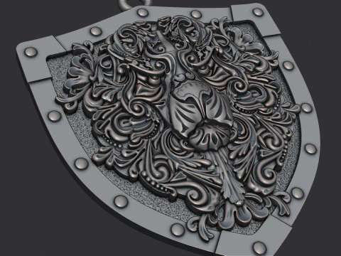 Decorative Lion Head Pendant 3D Print Model