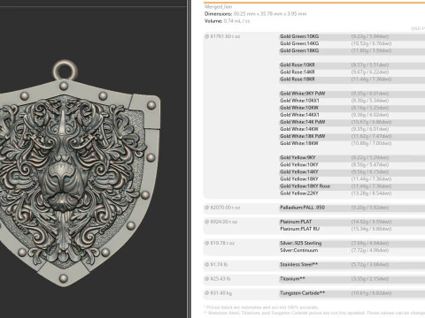 Decorative Lion Head Pendant 3D Print Model