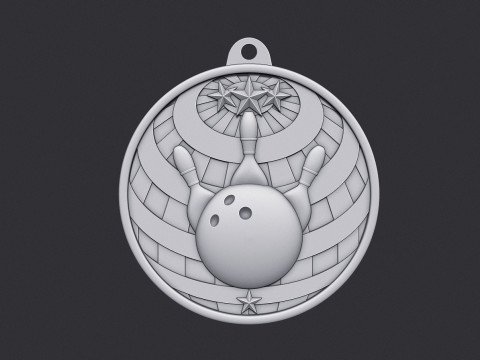 Bowling Award Medal 3D Druckmodell