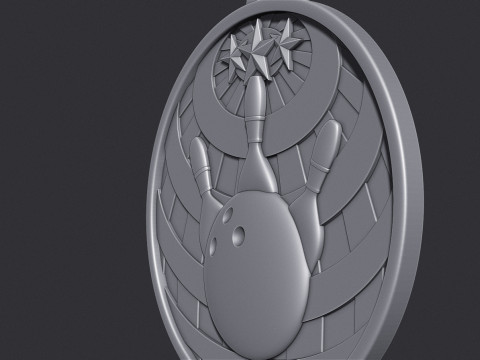 Bowling Award-medaille 3D printmodel