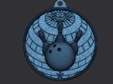 Bowling Award Medal 3D Print Model