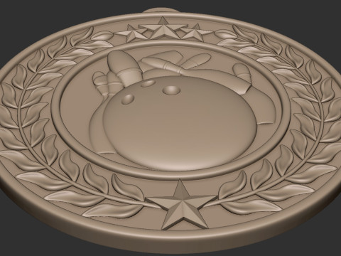 Bowling Award Medal 3D Print Model