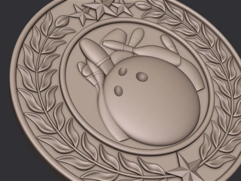 Bowling Award Medal 3D Print Model