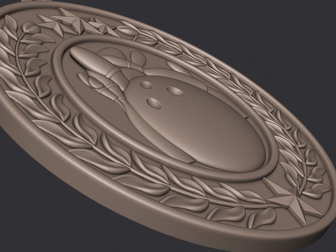Bowling Award Medal 3D Print Model