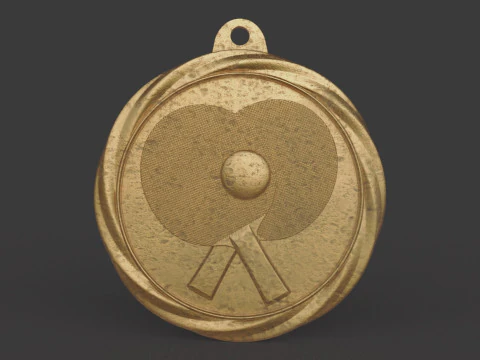 Ping Pong Award Medal 3D Print Model