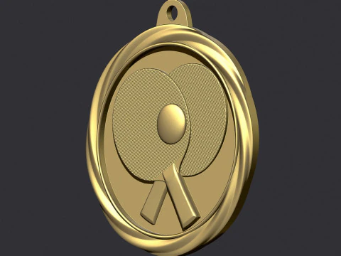 Ping Pong Award Medal 3D Print Model
