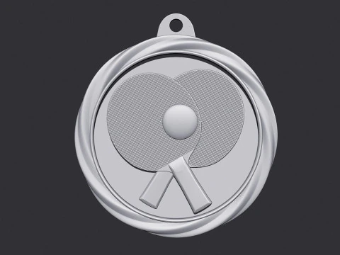 Ping Pong Award Medal 3D Print Model