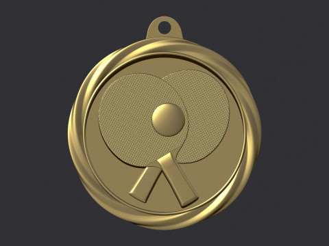 Ping Pong Award Medal Model Cetak 3D