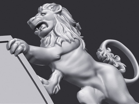 Coat of Arms Heraldic Lion and Horse Shield Modelo de Impressão 3D