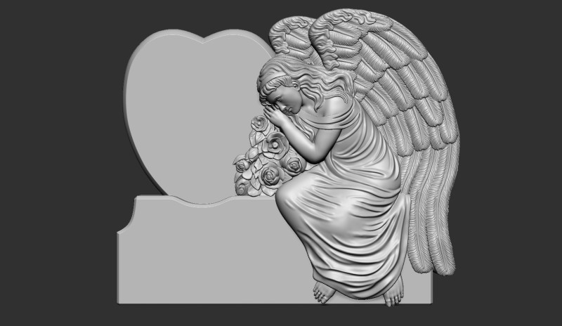 Angel Monument 3D 3Dプリントモデル .c4d .max .obj .3ds .fbx .stl .blend 