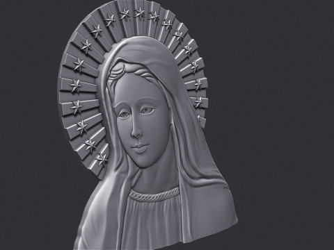Virgin Mary Bas Relief 3D Принт Модель