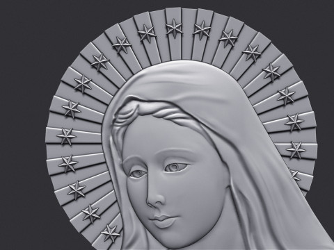 Virgin Mary Bas Relief 3D Принт Модель