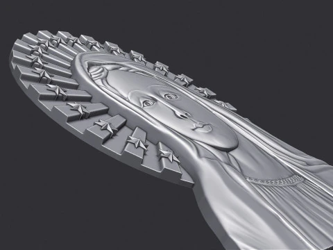 Virgin Mary Bas Relief 3D Print Model