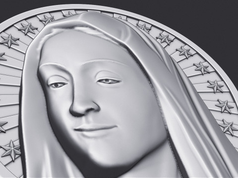 Virgin Mary Bas Relie 3Dプリントモデル