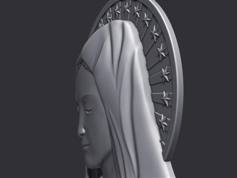 Virgin Mary Bas Relie 3D Print Model