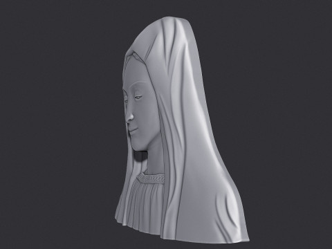 Virgin Mary Bas Relief 3D Druckmodell