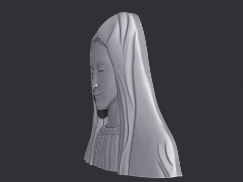 Virgin Mary Bas Relief 3D Print Model