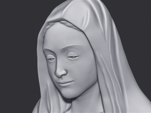 Virgin Mary Bas Relief 3D Druckmodell