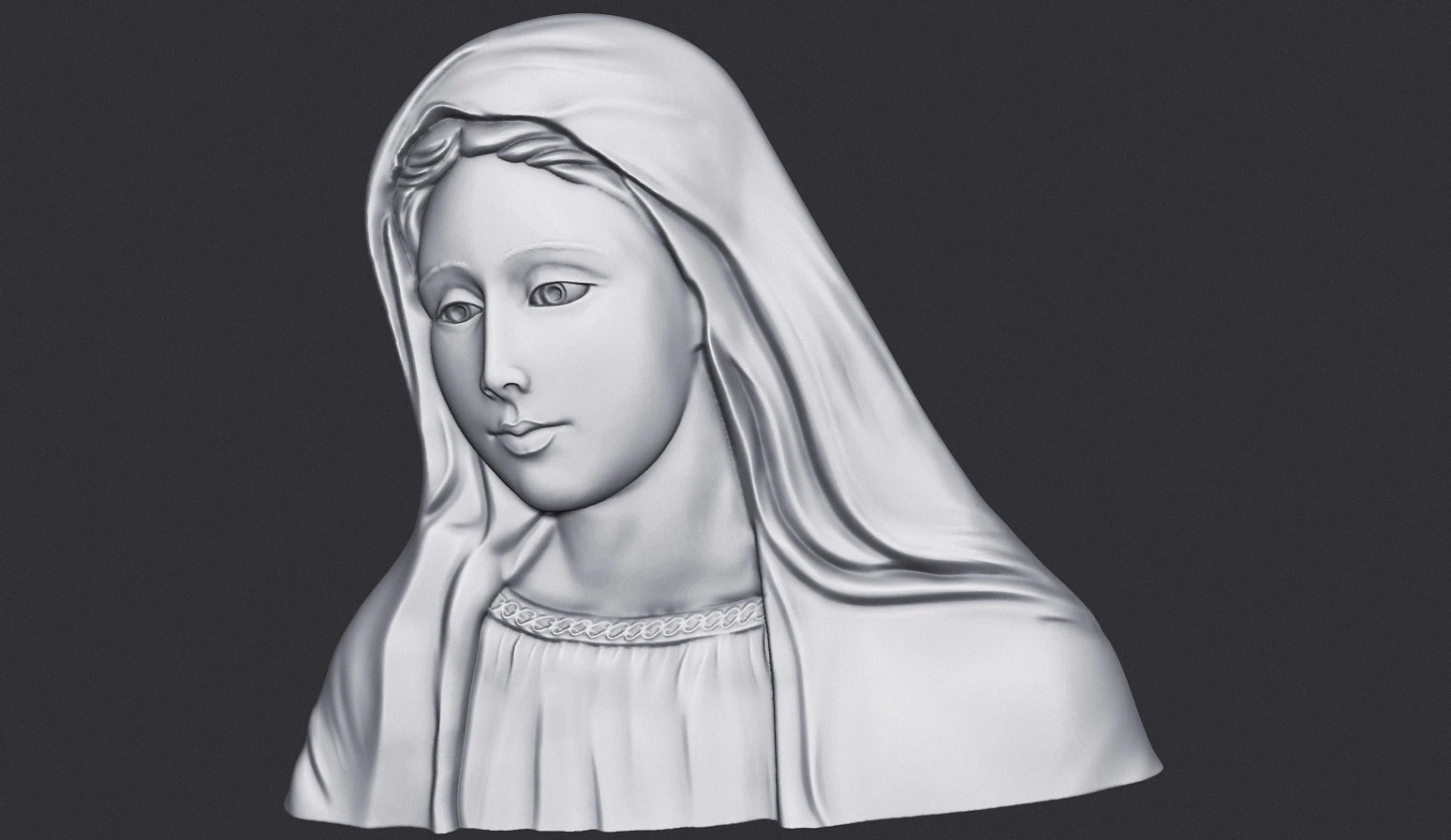 Virgin Mary Bas Relief 3D Print Model .c4d .max .obj .3ds .fbx .stl .blend