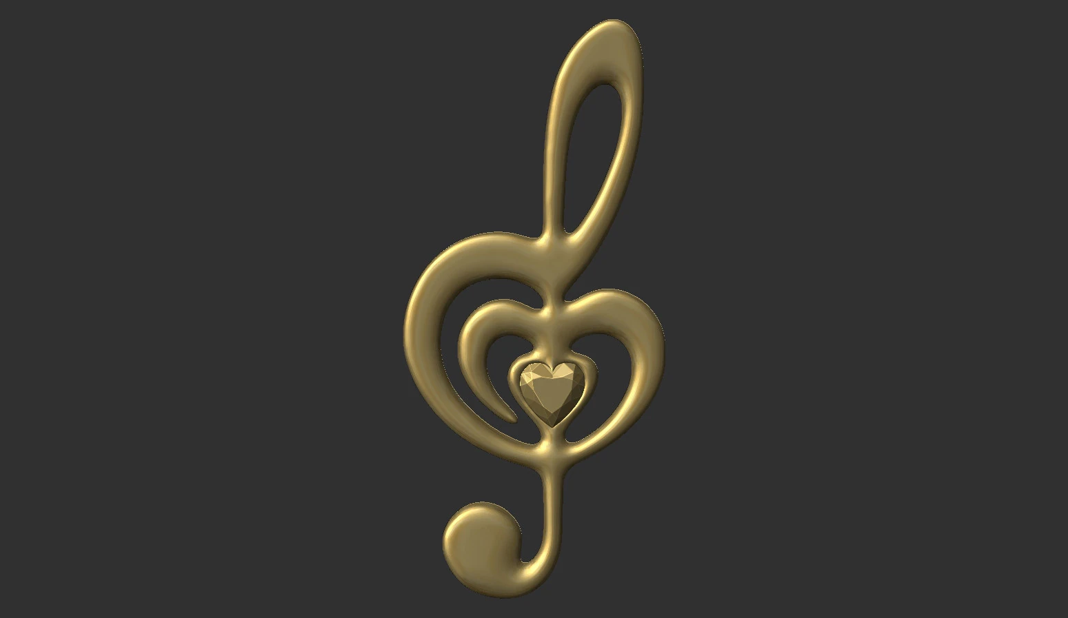 Treble clef 3D Print Model .c4d .max .obj .3ds .fbx .stl .blend 