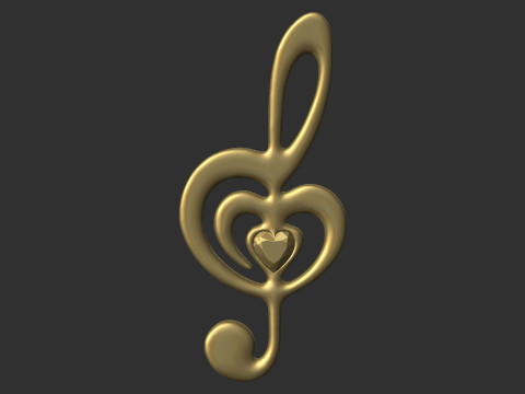 Treble clef Model Cetak 3D