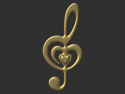Treble clef 3D Print Model