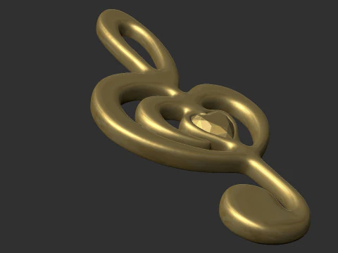 Treble clef 3D Print Model