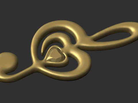 Treble clef 3D Print Model