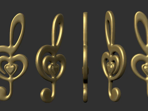 Treble clef 3D Print Model