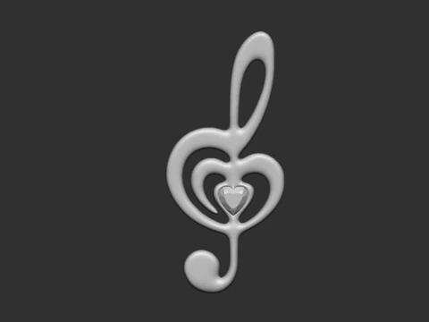Treble clef 3D Print Model