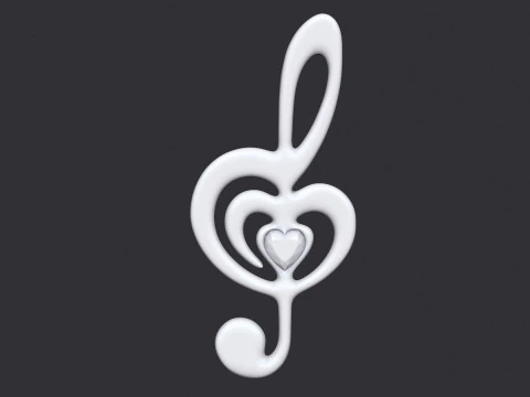 Treble clef 3D Print Model