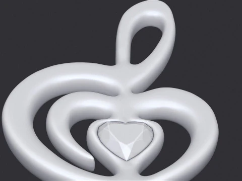 Treble clef 3D Print Model