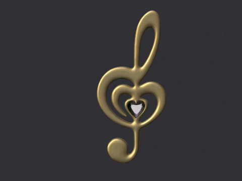 Treble clef 3D Print Model