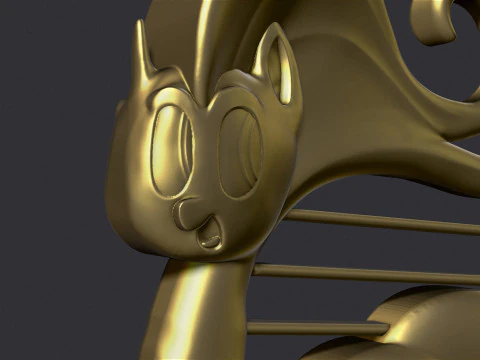 Cat Lyre Figure 3D Print Model