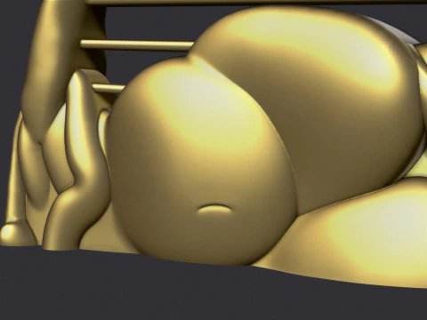 Cat Lyre Figure 3D Print Model