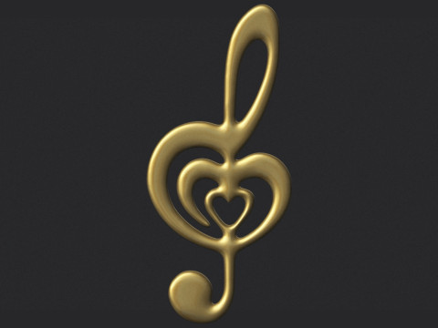 Treble clef Model Cetak 3D
