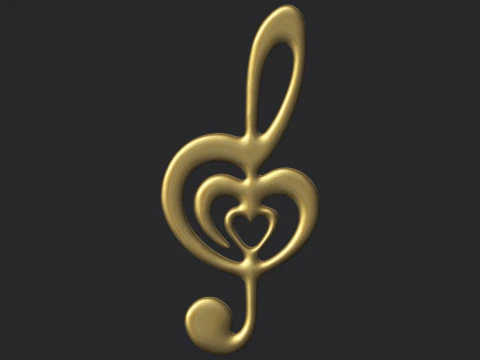 Treble clef 3D Print Model