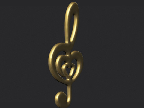 Treble clef Modèles 3D en vedette
