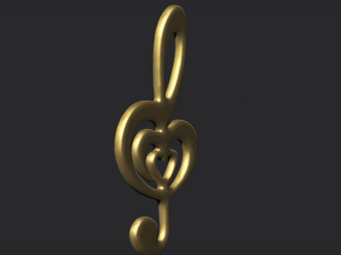 Treble clef 3D Print Model
