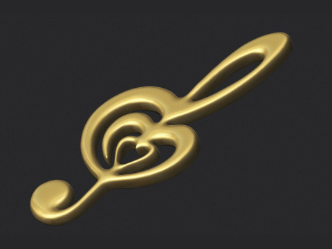 Treble clef Modèles 3D en vedette
